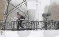 Wet snow in Kyiv