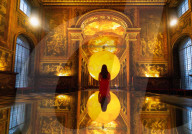 Mars by Luke Jerram at the Old Royal Naval College’s Painted Hall, Greenwich, London, UK.