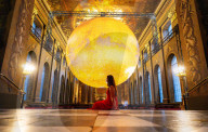 Mars by Luke Jerram at the Old Royal Naval College’s Painted Hall, Greenwich, London, UK.