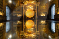 Mars by Luke Jerram at the Old Royal Naval College’s Painted Hall, Greenwich, London, UK.