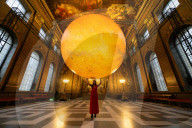 Mars by Luke Jerram at the Old Royal Naval College’s Painted Hall, Greenwich, London, UK.