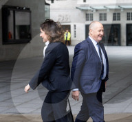 Guests depart for Sunday with Laura Kuenssberg at the BBC, Broadcasting House, London, UK.