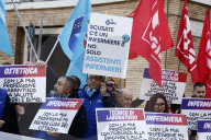 Roma - Flash mob di CGIL e UIL in previsone dello sciopero generale
