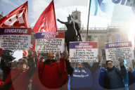 Roma - Flash mob di CGIL e UIL in previsone dello sciopero generale