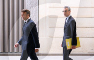 Le président de la République française, Emmanuel Macron lors d'une réception des préfets au palais présidentiel de l'Elysée à Paris