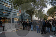 Barcelona - Protest by the housing unions in front of the police