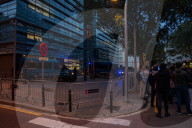 Barcelona - Protest by the housing unions in front of the police