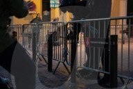 Barcelona - Protest by the housing unions in front of the police