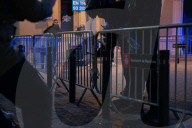 Barcelona - Protest by the housing unions in front of the police