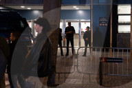 Barcelona - Protest by the housing unions in front of the police