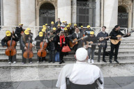 Papa Francesco durante l'udienza generale del mercoledÃ¬
