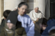 Papa Francesco durante l'udienza generale del mercoledÃ¬
