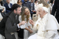 Papa Francesco durante l'udienza generale del mercoledÃ¬
