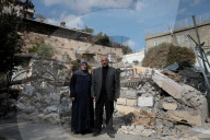 Palestinian Fakhri Abu Diab and his wife Amina at their demolished east Jerusalem home.