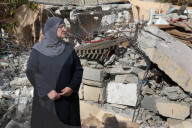 Palestinian Fakhri Abu Diab and his wife Amina at their demolished east Jerusalem home.