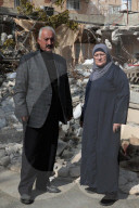 Palestinian Fakhri Abu Diab and his wife Amina at their demolished east Jerusalem home.