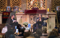 Noa Tishby In conversation with Phil Rosenberg, President of the Board of Deputies of British Jews at West London Synagogue, London, UK.