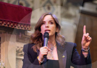 Noa Tishby In conversation with Phil Rosenberg, President of the Board of Deputies of British Jews at West London Synagogue, London, UK.