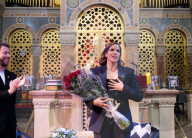 Noa Tishby In conversation with Phil Rosenberg, President of the Board of Deputies of British Jews at West London Synagogue, London, UK.