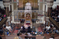 Noa Tishby In conversation with Phil Rosenberg, President of the Board of Deputies of British Jews at West London Synagogue, London, UK.