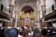 Noa Tishby In conversation with Phil Rosenberg, President of the Board of Deputies of British Jews at West London Synagogue, London, UK.