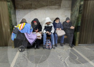 People shelter in Kyiv Metro during air alert