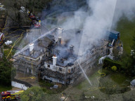 Fire at Headley Hall in Surrey, UK.