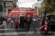 Milano, Concentramento del corteo di Cgil e Uil in occasione dello sciopero generale