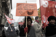 Milano, Concentramento del corteo di Cgil e Uil in occasione dello sciopero generale