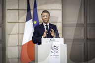Le président de la République, Emmanuel Macron reçoit son homologue le président de la République fédérale du Nigéria, Bola Tinubu au Palais présidentiel de l'Elysée à Paris