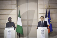 Le président de la République, Emmanuel Macron reçoit son homologue le président de la République fédérale du Nigéria, Bola Tinubu au Palais présidentiel de l'Elysée à Paris