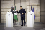 Le président de la République, Emmanuel Macron reçoit son homologue le président de la République fédérale du Nigéria, Bola Tinubu au Palais présidentiel de l'Elysée à Paris