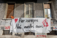 Milano, Fiori e Scritte al quariere Corvetto per Ramy Elgam