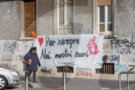 Milano, Fiori e Scritte al quariere Corvetto per Ramy Elgam