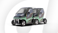 Cars for hire that wait strung together like shopping carts