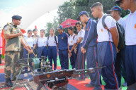 Indian border force display weaponry