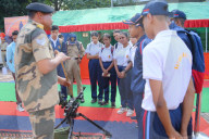 Indian border force display weaponry