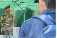 Indian border force display weaponry