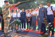 Indian border force display weaponry
