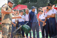 Indian border force display weaponry