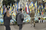 Memorial to defenders of Ukraine in Maidan Square