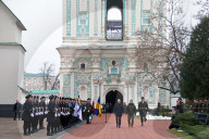 Ukrainian President and German Chancellor at Saint Sophia of Kyiv