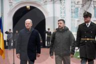 Ukrainian President and German Chancellor at Saint Sophia of Kyiv