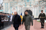 Ukrainian President and German Chancellor at Saint Sophia of Kyiv