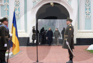 Ukrainian President and German Chancellor at Saint Sophia of Kyiv