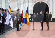 Ukrainian President and German Chancellor at Saint Sophia of Kyiv