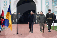 Ukrainian President and German Chancellor at Saint Sophia of Kyiv
