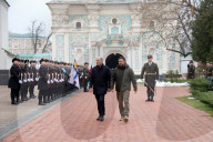 Ukrainian President and German Chancellor at Saint Sophia of Kyiv