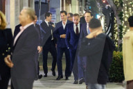 Roger Federer arrives at a Rolex event in LA