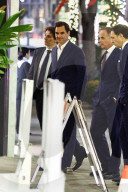 Roger Federer arrives at a Rolex event in LA